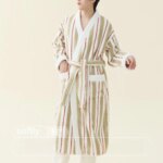 Conjunto de Bata de Felpa Coral para Hombre, Ropa de Casa de Lujo, Pijama Largo de Poliéster, Ropa de Invierno Gruesa para el...