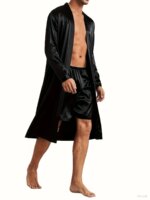 Camisón para hombre con escote en V y de manga larga