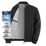 Premium antiarrugas primavera otoño impermeable hombres Blazer chaqueta cortavientos cuello de béisbol negocios Casual abrigos ligeros - Imagen 4