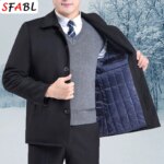 Blazers acolchados cálidos para hombre, chaqueta de invierno, chaquetas de invierno informales de lujo para hombre, abrigo Formal de oficina para negocios, prendas de vestir, color negro