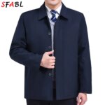 Blazers acolchados cálidos para hombre, chaqueta de invierno, chaquetas de invierno informales de lujo para hombre, abrigo Formal de oficina para negocios, prendas de vestir, color negro - Imagen 3