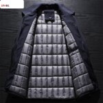 Blazers acolchados cálidos para hombre, chaqueta de invierno, chaquetas de invierno informales de lujo para hombre, abrigo Formal de oficina para negocios, prendas de vestir, color negro - Imagen 5