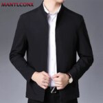 Chaqueta informal de cuello alto para hombre, abrigo de vestir de oficina, Blazer Social de calidad, chaqueta de negocios suelta de Color sólido, de lujo - Imagen 2