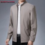 Chaqueta informal de cuello alto para hombre, abrigo de vestir de oficina, Blazer Social de calidad, chaqueta de negocios suelta de Color sólido, de lujo - Imagen 4