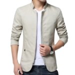 Blazer de negocios de marca para hombre, chaquetas informales a la moda, traje para hombre, nuevos abrigos de algodón, chaqueta cortavientos ajustada, Tops para hombre