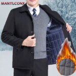 Chaqueta gruesa y cálida para hombre, blazer informal de negocios, cortavientos interior acolchado, abrigo de lujo para otoño e invierno, XL