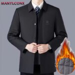 Chaqueta gruesa y cálida para hombre, blazer informal de negocios, cortavientos interior acolchado, abrigo de lujo para otoño e invierno, XL - Imagen 2