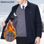 Chaqueta gruesa y cálida para hombre, blazer informal de negocios, cortavientos interior acolchado, abrigo de lujo para otoño e invierno, XL - Imagen 5