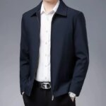 Chaqueta de Hombre de Calidad Sólida, Blazer de Lujo Casual de Negocios para Hombre, Chaqueta con Cremallera, Abrigo de Oficina, Ropa de Abrigo Nueva para Primavera y Otoño