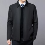 Chaqueta Social Formal de lujo para hombre, Blazer con cuello vuelto, abrigos de vestir de oficina de negocios, traje negro, primavera y otoño, el más nuevo - Imagen 3