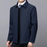 Chaqueta Social Formal de lujo para hombre, Blazer con cuello vuelto, abrigos de vestir de oficina de negocios, traje negro, primavera y otoño, el más nuevo - Imagen 2