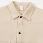 Chaqueta corta de hombre con tejido cepillado, corte holgado, cuello con solapa, botones frontales, ideal para otoño e invierno, cálida, para uso informal de negocios, para el día a día y para ir al trabajo. - Imagen 5