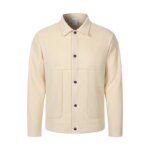 Chaqueta corta de hombre con tejido cepillado, corte holgado, cuello con solapa, botones frontales, ideal para otoño e invierno, cálida, para uso informal de negocios, para el día a día y para ir al trabajo. - Imagen 4