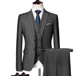 Traje de esmoquin formal ajustado para hombre, traje de novio para boda, blazer de alta calidad, traje de lujo para padrino, traje de negocios para banquete y fiesta. - Imagen 4