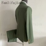 Fanlifujia-Blazer con botones laterales para hombre, traje Formal de color azul marino, estilo italiano, esmoquin para novio y boda, nuevo diseño, 2024 - Imagen 5