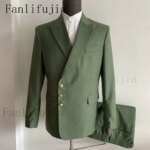 Fanlifujia-Blazer con botones laterales para hombre, traje Formal de color azul marino, estilo italiano, esmoquin para novio y boda, nuevo diseño, 2024 - Imagen 4