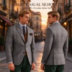 Otoño Invierno trajes de hombre chaqueta Formal de un solo pecho chaqueta a cuadros ropa de Tweed esmoquin negocios Casual fiesta hombres abrigos deportivos - Imagen 6