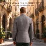 Otoño Invierno trajes de hombre chaqueta Formal de un solo pecho chaqueta a cuadros ropa de Tweed esmoquin negocios Casual fiesta hombres abrigos deportivos - Imagen 2