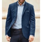 Blazer de Traje de Tweed Espigado para Hombre, Chaqueta Clásica con Solapa de Muesca, Elegante, Ajuste Delgado, Moda Sencilla, Casual, Ropa Exterior de Negocios - Imagen 5
