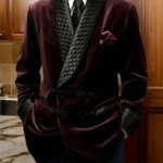 Chaqueta de traje larga de 1 pieza para hombre para boda 2024, chal con solapa de terciopelo, traje para fumar, chaqueta para cena, abrigo de fiesta listo para enviar - Imagen 5