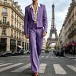 Conjunto de Traje de 2 Piezas para Hombre: Blazer Corto y Pantalones Acampanados de Cintura Alta, Corte Slim Fit, Solapa Tipo Chal, Estilo Esmoquin, Formal y Casual de Negocios