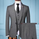 Traje De negocios Elegante para Hombre, Blazer, chaleco y pantalones, moda informal, Traje De boda, 6XL - Imagen 2
