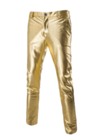 Traje de 2 Piezas Dorado Brillante para Hombre, Conjunto de Blazer y Pantalones Metálicos, Corte Entallado, Disfraz para Fiesta Disco, DJ, Club, Baile de Graduación, Boda - Imagen 5