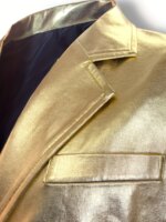 Traje de 2 Piezas Dorado Brillante para Hombre, Conjunto de Blazer y Pantalones Metálicos, Corte Entallado, Disfraz para Fiesta Disco, DJ, Club, Baile de Graduación, Boda - Imagen 6
