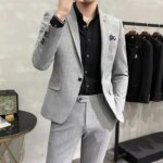 Traje de boda de dos piezas de alta calidad para novio, traje de banquete informal de negocios para hombre, conjunto de lujo con pantalones