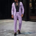 Traje de hombre de 2 piezas adecuado para trajes de negocios de boda, conjuntos de chaquetas y pantalones de un solo botón, conjuntos de chaquetas ajustadas - Imagen 2