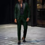 Traje de hombre de 2 piezas adecuado para trajes de negocios de boda, conjuntos de chaquetas y pantalones de un solo botón, conjuntos de chaquetas ajustadas - Imagen 4