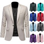Boutique moda Color sólido marca de gama alta Casual negocios hombres Blazer novio vestido de boda Blazers para hombres traje Tops chaqueta abrigo