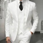 Conjunto de Traje Clásico de 3 Piezas para Hombre - Blazer con Solapa Entallada, Chaleco y Pantalones, Atuendo Formal Versátil para Negocios y Eventos - Imagen 2