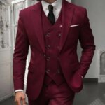 Conjunto de Traje Clásico de 3 Piezas para Hombre - Blazer con Solapa Entallada, Chaleco y Pantalones, Atuendo Formal Versátil para Negocios y Eventos - Imagen 5