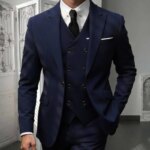 Conjunto de Traje Clásico de 3 Piezas para Hombre - Blazer con Solapa Entallada, Chaleco y Pantalones, Atuendo Formal Versátil para Negocios y Eventos - Imagen 4