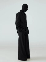 Mauroicardi primavera otoño negro cabido Blazers para hombres solapa pico hombreras un solo botón ropa de diseñador de lujo 2025 - Imagen 4