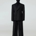 Mauroicardi primavera otoño negro cabido Blazers para hombres solapa pico hombreras un solo botón ropa de diseñador de lujo 2025