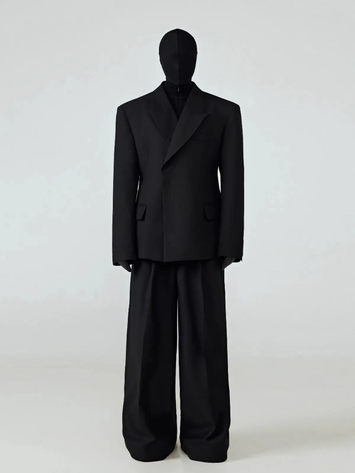 85986-mxieuf.jpg Mauroicardi primavera otoño negro cabido Blazers para hombres solapa pico hombreras un solo botón ropa de diseñador de lujo 2025 - Imagen 1