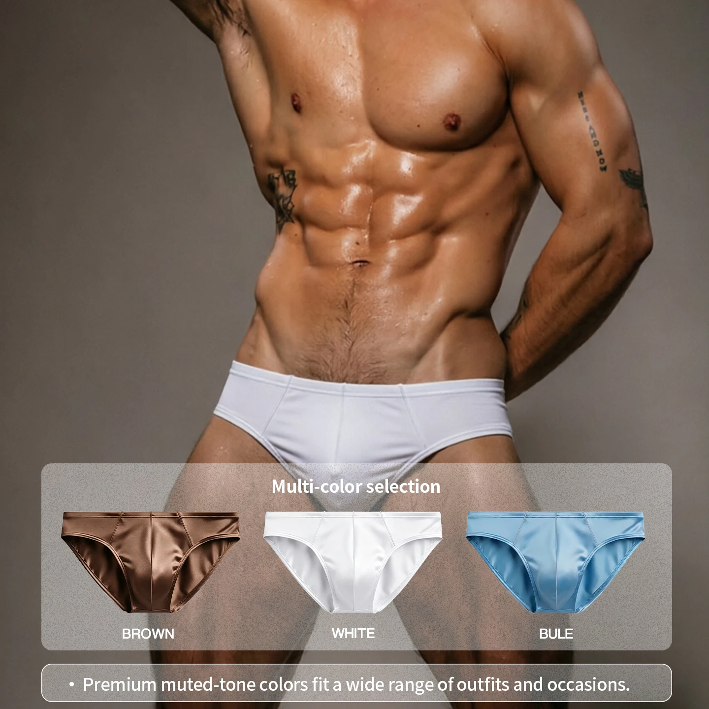 86519-9nwz4q.jpg Calzoncillos de satén de seda fría para hombre, ropa interior fresca de verano, cintura baja, bolsa en U, suaves, elásticos de nailon, calzoncillos de bikini para hombre. - Imagen 1