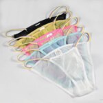 Calzoncillos de cintura baja para hombre, diseño a rayas transparentes, ropa interior suave, cómoda, transpirable, de secado rápido, 5 colores disponibles, S-XL - Imagen 2