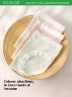 Braguitas de Algodón 100% Puro para Mujer, Cintura Media, Transpirables, Sin Costuras, Triangulares, Antibacterianas, para Us... - Imagen 5