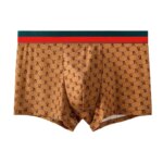 Calzoncillos de seda de leche estampados para hombre, transpirables, de ángulo plano, de cintura media, cómodos para el hogar - Imagen 5