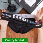 1 PCS Calzoncillos con Tirantes y Bolsa Convexa Transpirable de Modal para Hombre, Cintura Elástica con Estampado de Letras en Contraste, Ropa Interior Diaria de Verano