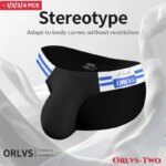 1/2/3/4 PCS Calzoncillos de Verano para Hombre, Modelo de Moda, de Tela de Algodón, Tipo Bikini, con Corte Alto y Rayas Azul Mar, con Banda Elástica