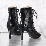 Sandalias de tacón alto para mujer, zapatos de baile latino informales con punta abierta, sandalias de salón para niña, zapatos de tacón alto de baile grande para mujer 43 - Imagen 4