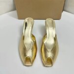 Zapatos de tacón alto con punta abierta, elegantes, para mujer, tipo mules, de cuero suave, con abertura en la parte delantera, ideales para eventos, vestidos de fiesta, sandalias modernas de verano para damas. - Imagen 4