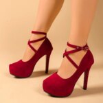 Zapatos de tacón alto con punta afilada y hebilla, de diseño moderno, con tacón grueso, para mujer, nueva colección de primavera, disponibles en tallas grandes, con tacón bajo, zapatos de un solo pie. - Imagen 4