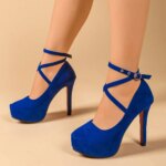 Zapatos de tacón alto con punta afilada y hebilla, de diseño moderno, con tacón grueso, para mujer, nueva colección de primavera, disponibles en tallas grandes, con tacón bajo, zapatos de un solo pie. - Imagen 3