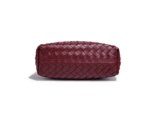 Bolso bandolera femenino tejido con cordón y cadena, textura tejida rejilla, apertura fruncida con cordón, correa de cadena dorada ajustable con inserto, bolsillo interior con cremallera, bolso pequeño suave estilo nub - Imagen 3