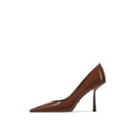 Temperamento moda tacones altos puntiagudos Sexy nuevo charol boca baja negro zapatos individuales moda tacones altos zapatos de mujer - Imagen 6